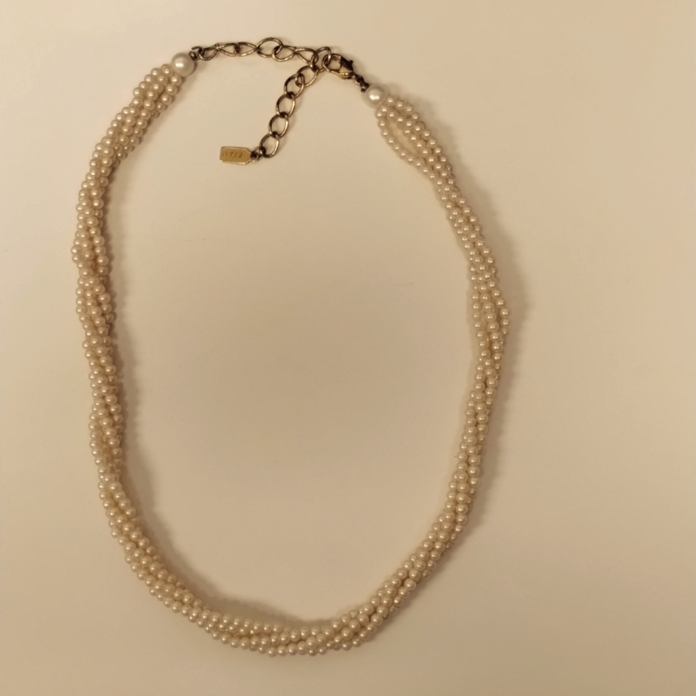 Fossil, Rose Gold Chain, Multi Color Beaded Neckl… - image 1